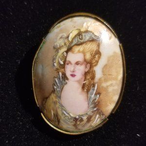 SOLD Antique  porcelain Brooch by Thomas Mott